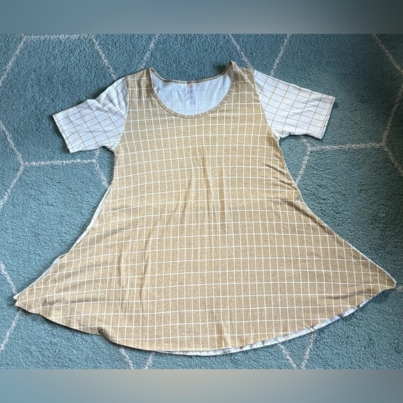 LulaRoe- Short Sleeved Tunic- White and Yellow- Size XS​ - Picture 1 of 4